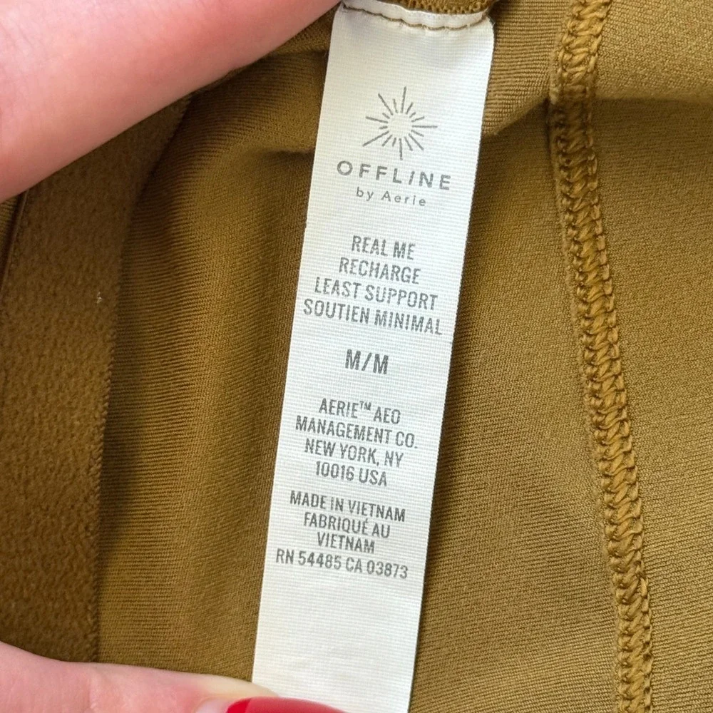 OFFLINE by Aerie Real Me Sports Bra Tank Top Women's M Mustard Yellow Gold